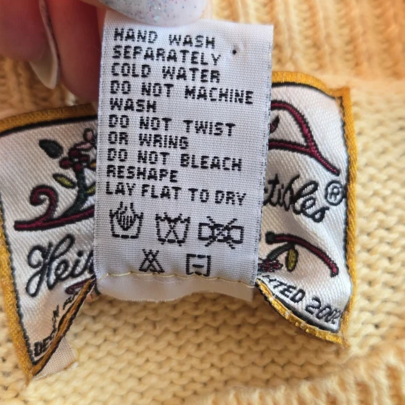 VTG Heirloom Collectibles Patriotic Americana Cardigan XL Yellow Embroidered - Picture 8 of 10